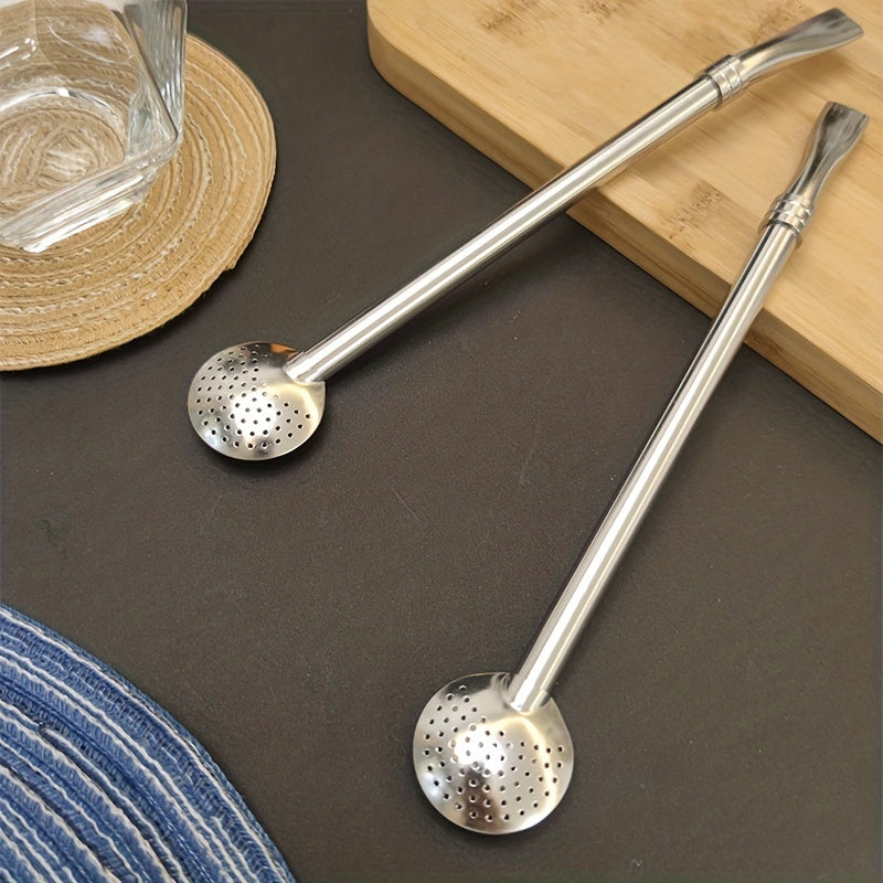 Stainless Steel Yerba Mate Straw - Durable and Reusable Metal Filter Straw for Tea, Coffee, and Cocktails, Bombilla Style Beverage Strainer