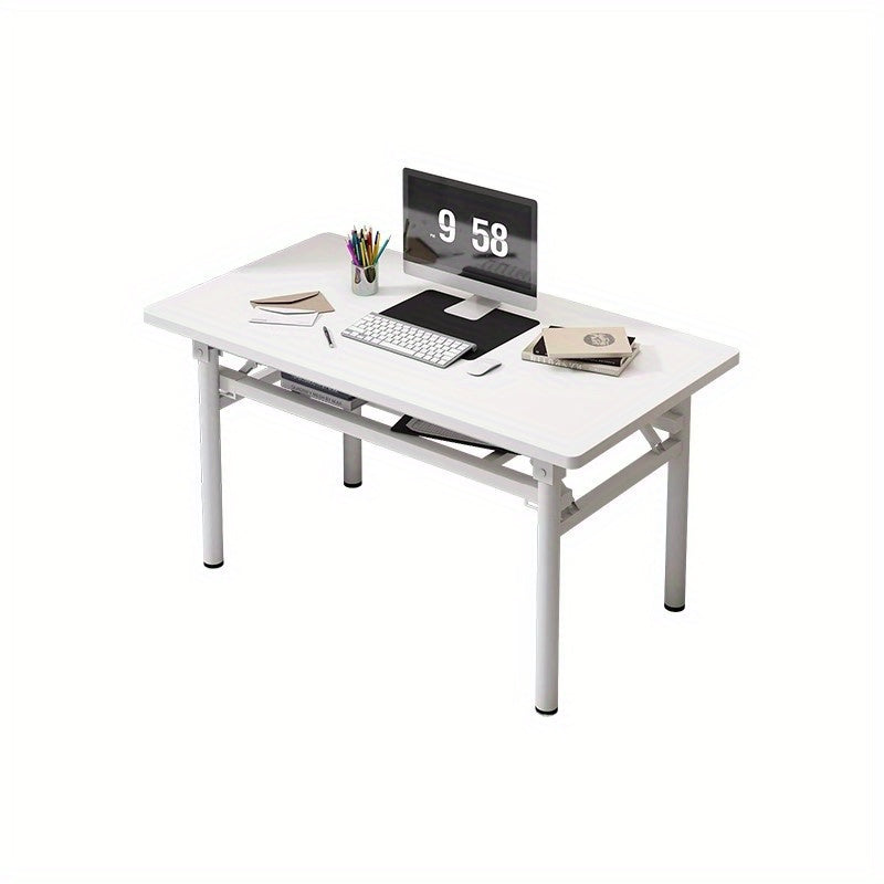 Lightweight hardwood folding table with no assembly required. Suitable for study, home office, dormitory, and small apartment use. Made of artificial board and plastic construction