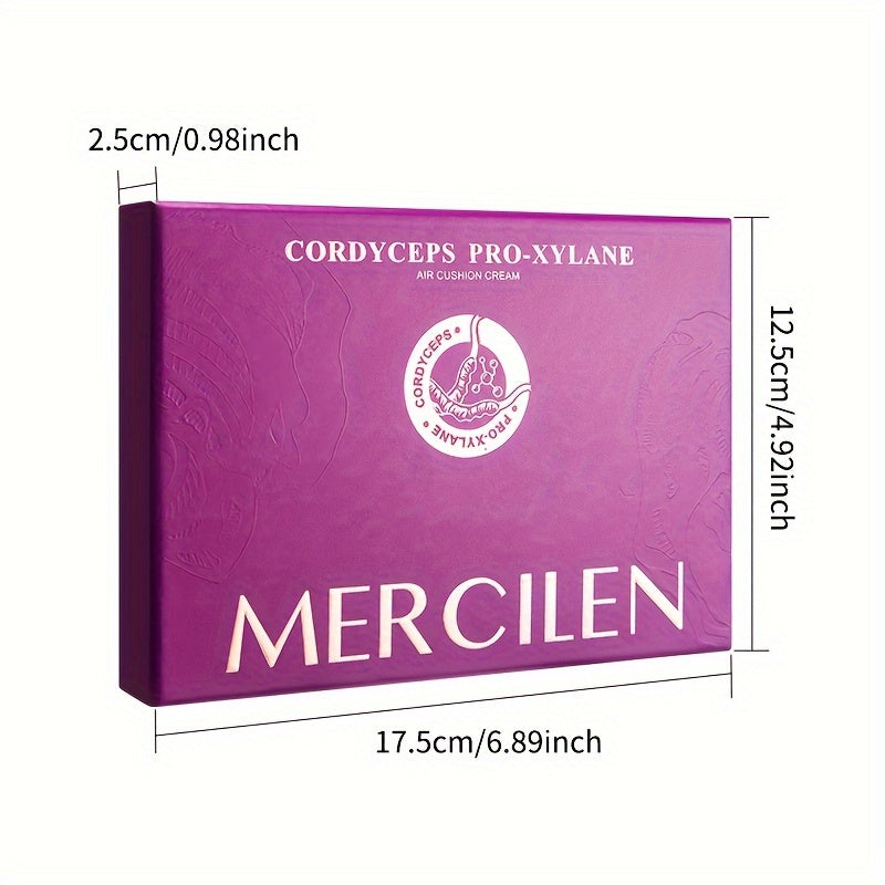 MERCILEN CC Cream Cushion with Plant-Based Squalane and Glycerin - Hydrating makeup for all skin types, natural finish, <1 Fl Oz Dual Pack (15g*2), broad coverage moisturizer.