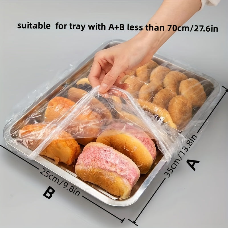 Reusable food-safe clear plastic cover designed for A+B size trays, fits trays under 70cm/27.6in. Ideal for catering, parties, and home use.