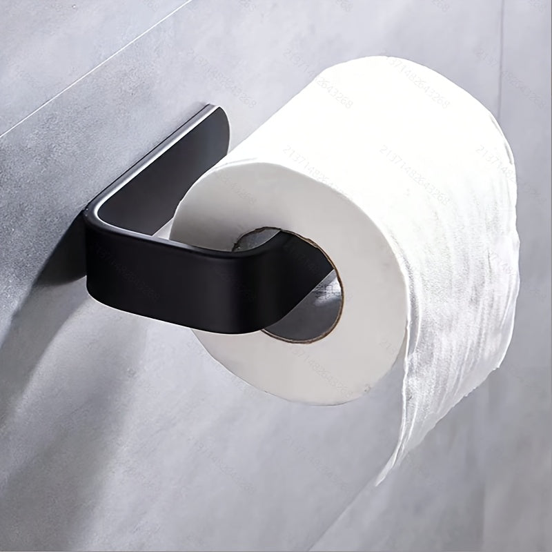 Self-adhesive toilet paper holder for bathroom and kitchen.