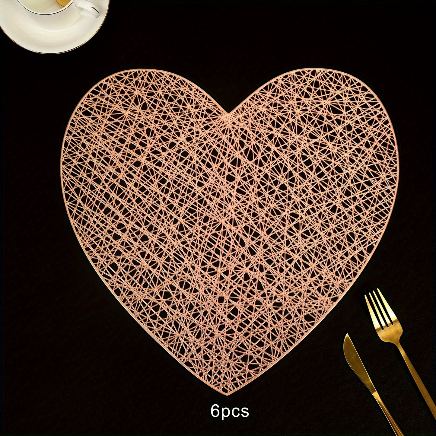 Valentine's Day placemats for restaurant and hotel dining tables, available in sets of 2, 4, 6, or 8 with heat insulation and anti-slip features.