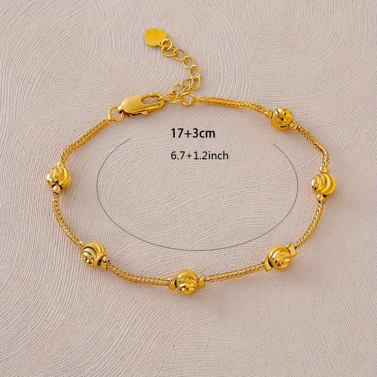 Beautiful 24K Gold-Plated Copper Bracelet for Ladies - Timeless Court Design, Ideal for Everyday or Special Occasions