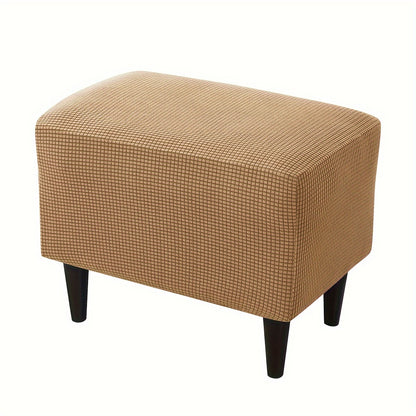 Stretch modern style ottoman cover protects footstools from dust and enhances living room decor.