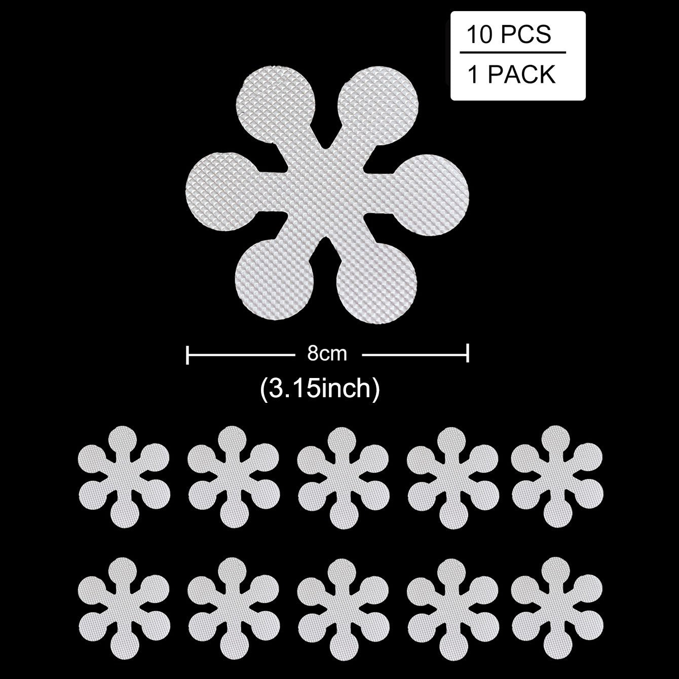 Set of 10 Non-slip Bathtub Stickers in Flower Shape, Perfect for Preventing Slips in Bathroom, Bathtub, Shower, and Stairs