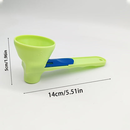 Creative Mess-Free Measuring Tool for Protein Powder, Coffee, and Holiday Baking - ABS Plastic No Spill Scoop Funnel with Sliding Base, Perfect for Christmas, Halloween, Easter, Hanukkah, and Thanksgiving