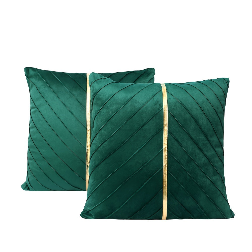 Soft golden velvet throw pillowcases, perfect for sofa, living room, bedroom, car, and yard decor. Pillow insert not included.