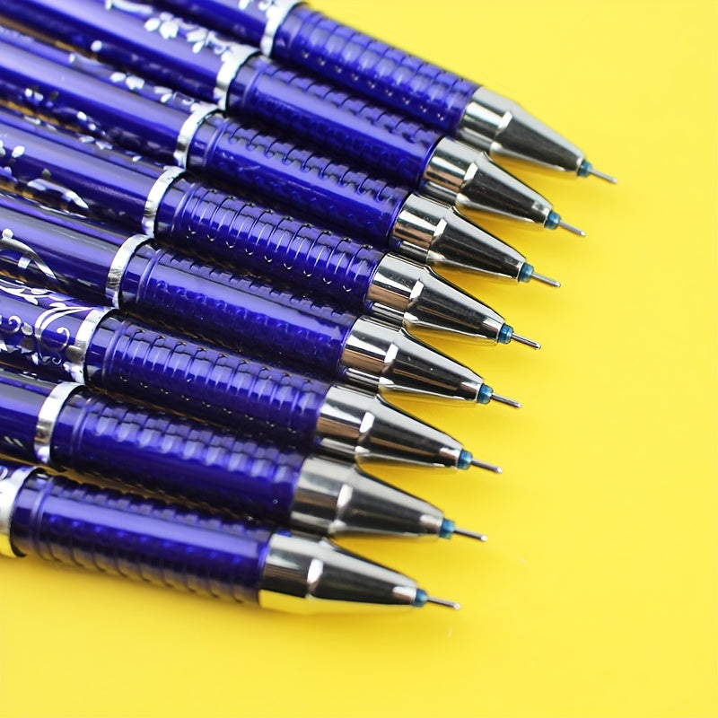 Set of 36 erasable gel pens (0.5mm, blue) with replaceable cores and needle tube tips for the office or students.