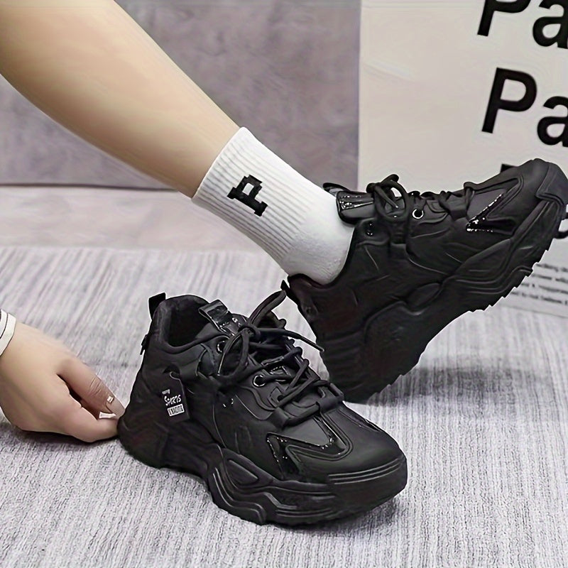 Women's Chunky Sneakers - Breathable and Fashionable All-Season Shoes with Non-Slip Sole