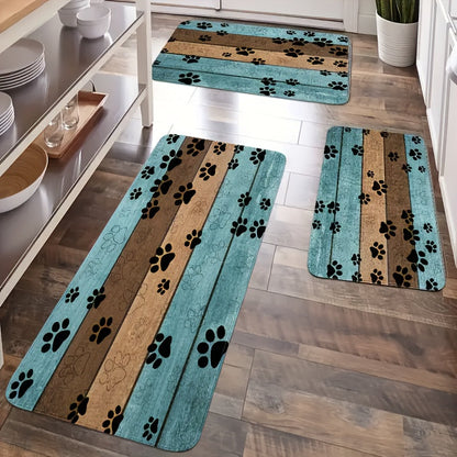 1-piece Dog Paw Print Area Pattern Entryway Mat, Fast-absorbing Quick Dry Bath Mat, Machine Washable Rug, Entryway Rug, Bath Mat, Dining Establishment, Family Room, Workplace, Home, Ornamental Rug, Ideal for Christmas