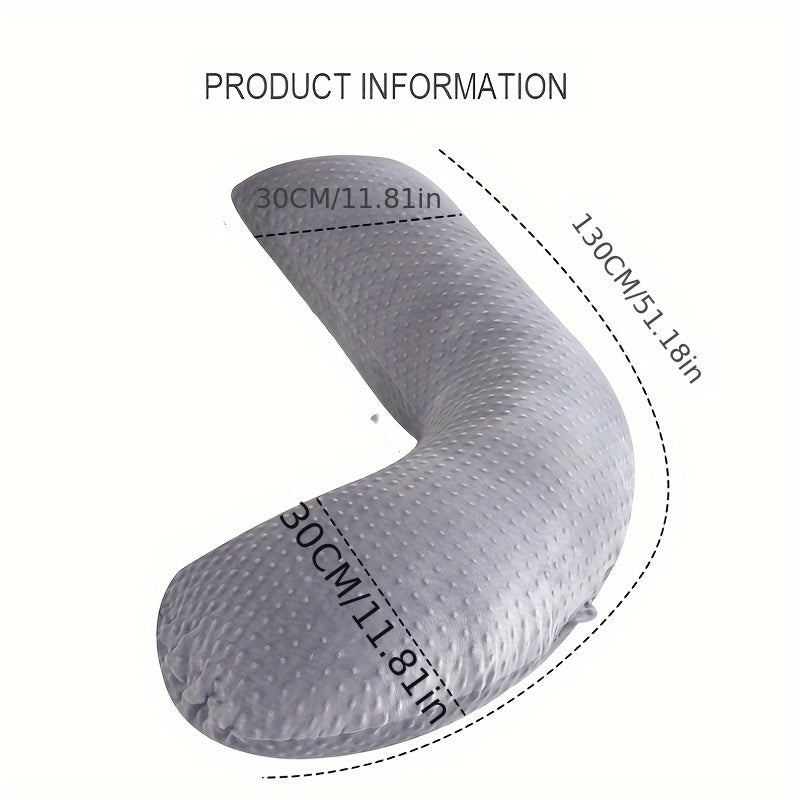 Comfortable Waist Support, Soothing Cuddle Design - Ultra-Soft Maternity Pillow for Side Sleeping made of Polyester