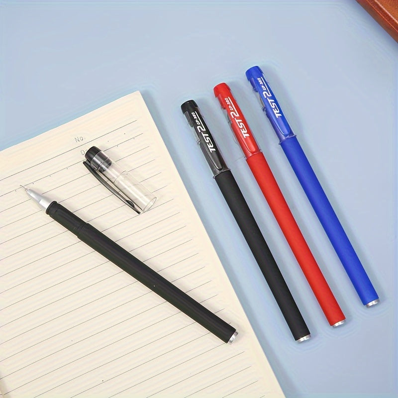 26-piece gel pen set in black, blue, and red ink with 0.5mm tips, perfect for students and offices.