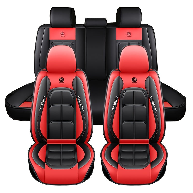 Universal Four Seasons Car Seat Cover made of PU Leather compatible with 95% of Five-seater Models.