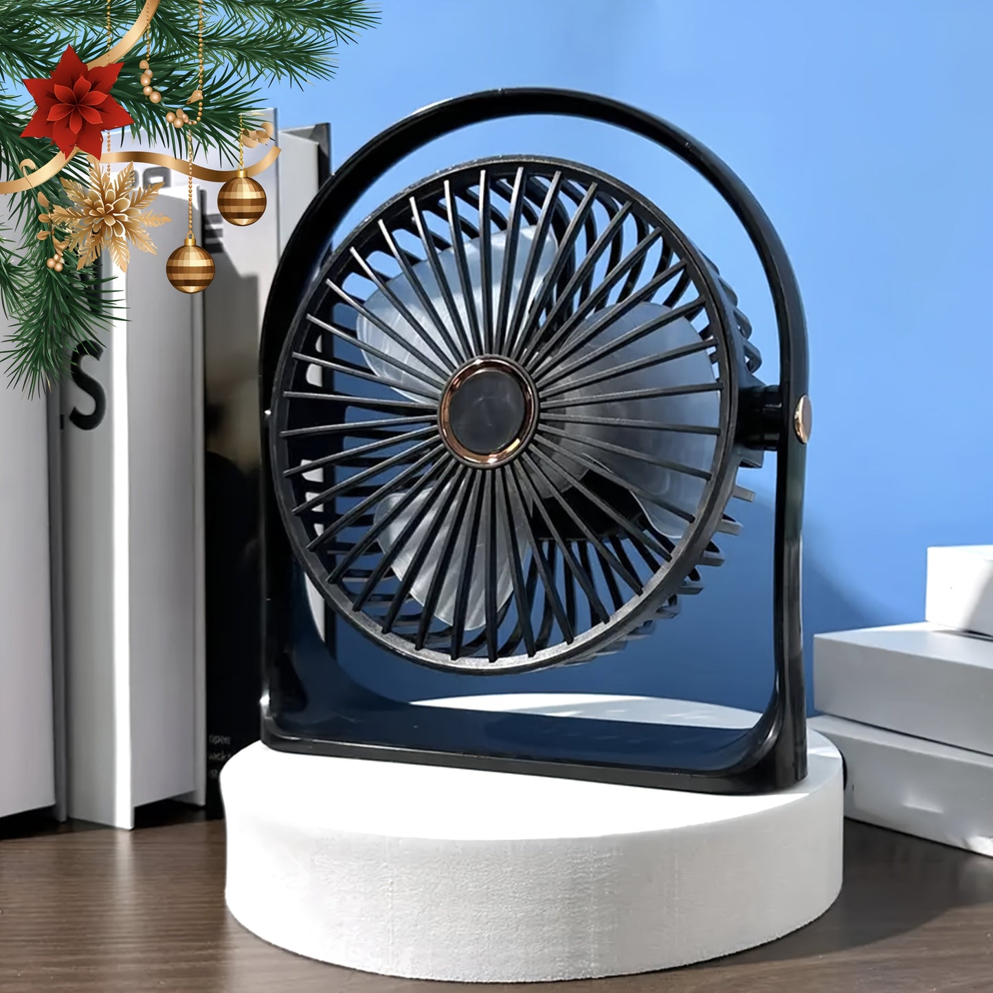 Get the latest Mini Desktop 5-Speed Electric Fan with USB Charging for your Bedroom, Office, Dormitory, Indoor and Outdoor use. It's the perfect Summer gift and a cool portable fan.