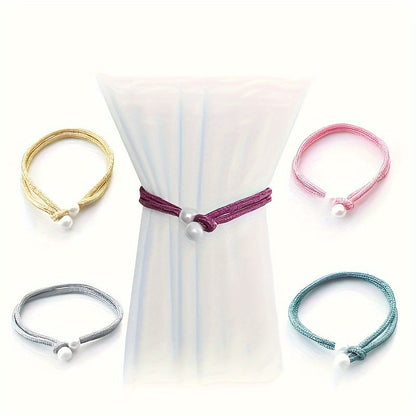 Fashionable and simple curtain binding rope available in 1 piece or 2 pieces. This decorative rope features creative pearl accents, adding beauty to your curtains. Use it as a decorative curtain buckle or binding strap for a simple and elegant touch.