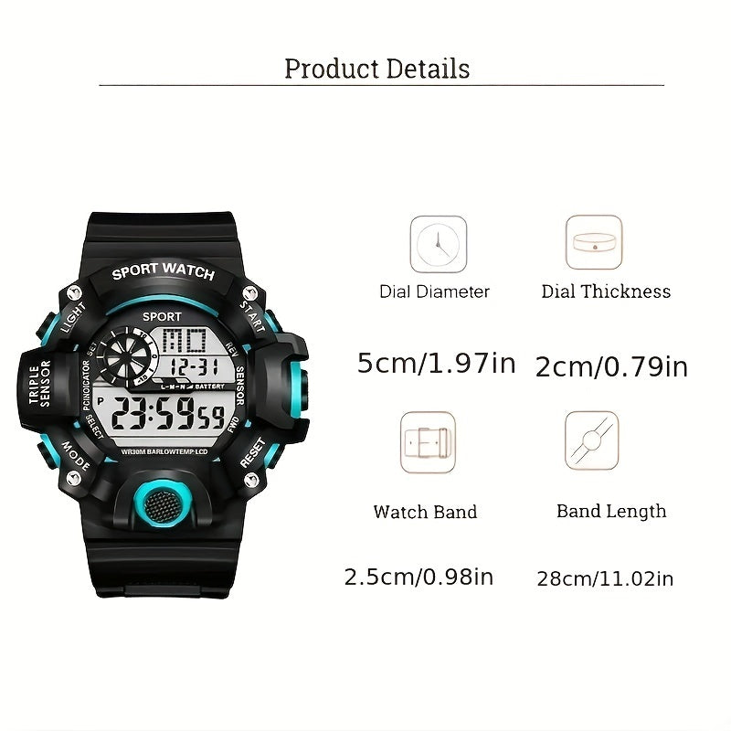 Men's Electronic Watch with Night Light Alarm Clock, Versatile Sports Watch, Perfect Gift Option