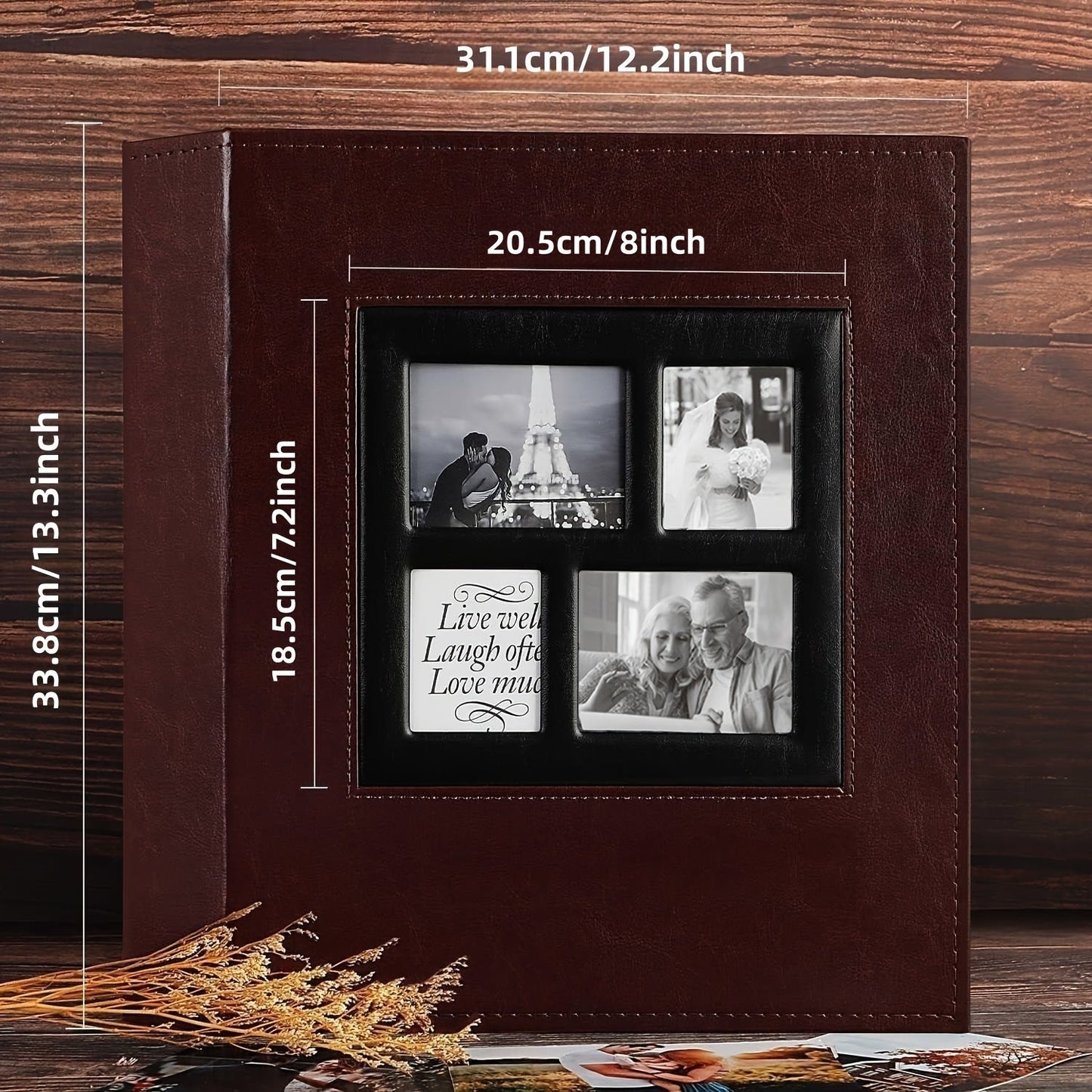 This faux leather photo album has a super large capacity for holding 500 horizontal and vertical 4x6 photos. It is perfect for capturing family anniversaries, weddings, travel memories, couple growth milestones, birthday parties, Halloween, Christmas