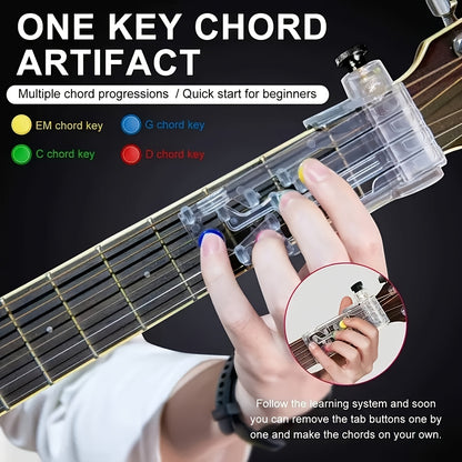 Beginner-friendly guitar chord trainer with automatic practice aid and quick start learning system. Perfect Valentine's Day gift in white.