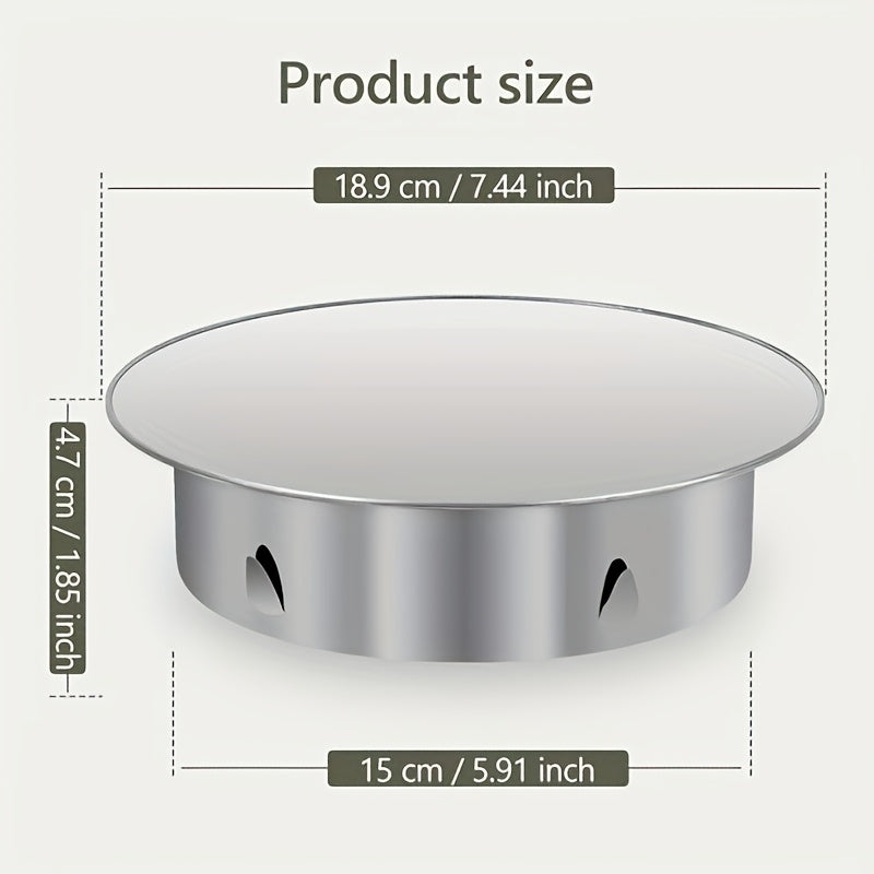 Stainless Steel Chimney Hole Cover for 150mm Round Stove Pipe End Cap - Simple Wall Liner Installation for Common Stove Pipes, Prevents Odors and Insects