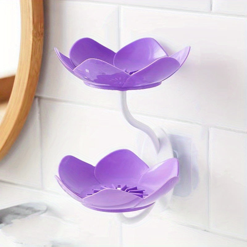 Simple to install double-layer hexagon soap dish for wall-mounting in the bathroom, perfect for Christmas or Halloween decoration.