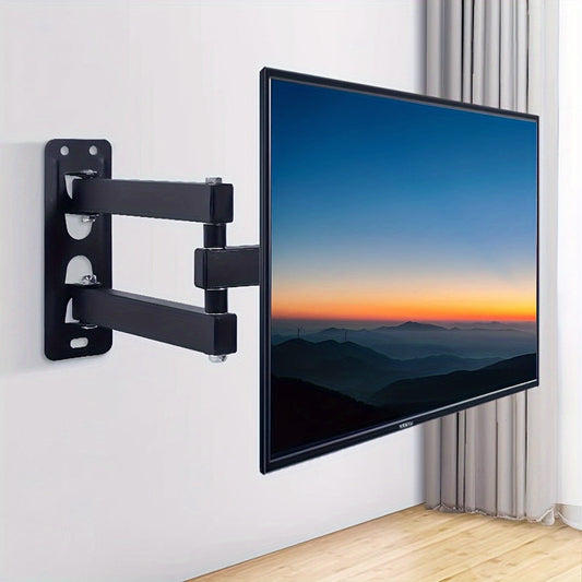 One-piece Full Motion Metal TV Monitor Wall Mount with Hinged Arm, Swivel Tilt, and Extension. Suitable for 32-55 inch LED LCD Flat Panel and Curved TVs, VESA compatible with 15.75x15.75 inch dimensions. Maximum load capacity of 44 lbs.