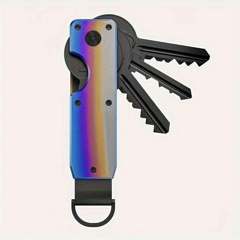 Stylish Minimalist Key Organizer - Compact Holder for 2-6 Keys, Sleek Metal Design, Ideal for Daily Commutes