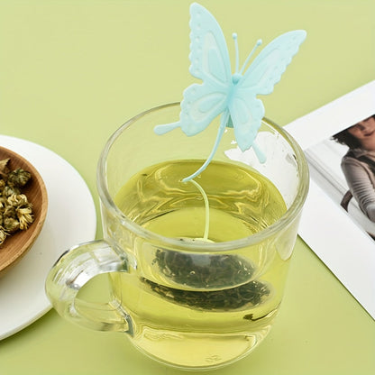 Transparent Butterfly-Shaped Silicone Tea Infuser - Reusable Loose Leaf Strainer for Home and Restaurant Use (1 piece)