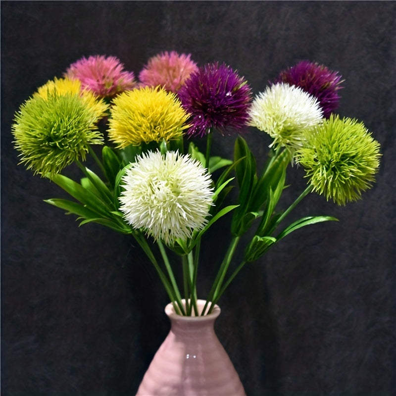 5-10pcs Dandelion artificial flowers for home or wedding decor.