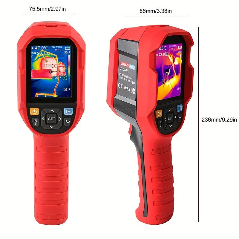 The UNI-T Uti260B Thermal Imager is designed for leak detection and maintenance, featuring a resolution of 256x192 at 25Hz.