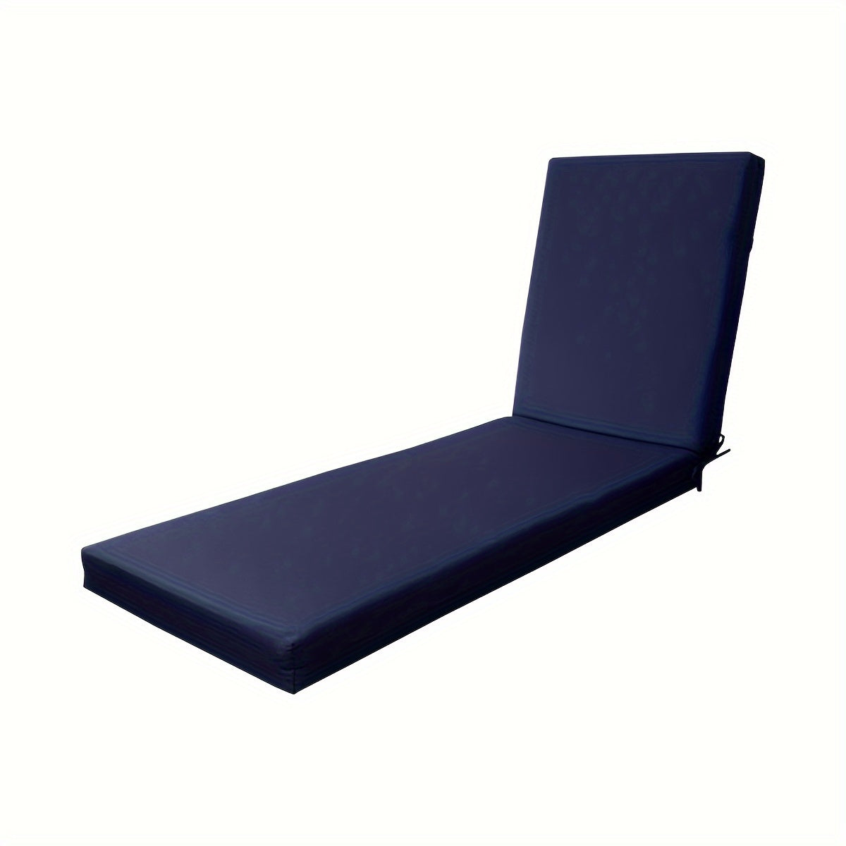 Outdoor chaise lounge cushion with foam fill, waterproof for outdoor use on patio, pool, or seaside.