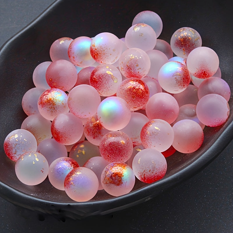 10 glow-in-the-dark glass beads, 12mm, for DIY crafts, jewelry making, and aquarium decor.