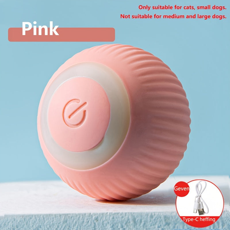 Electric smart cat toy ball with USB rechargeable automatic movement for small cats, with two active modes, suitable for small cats and dogs.