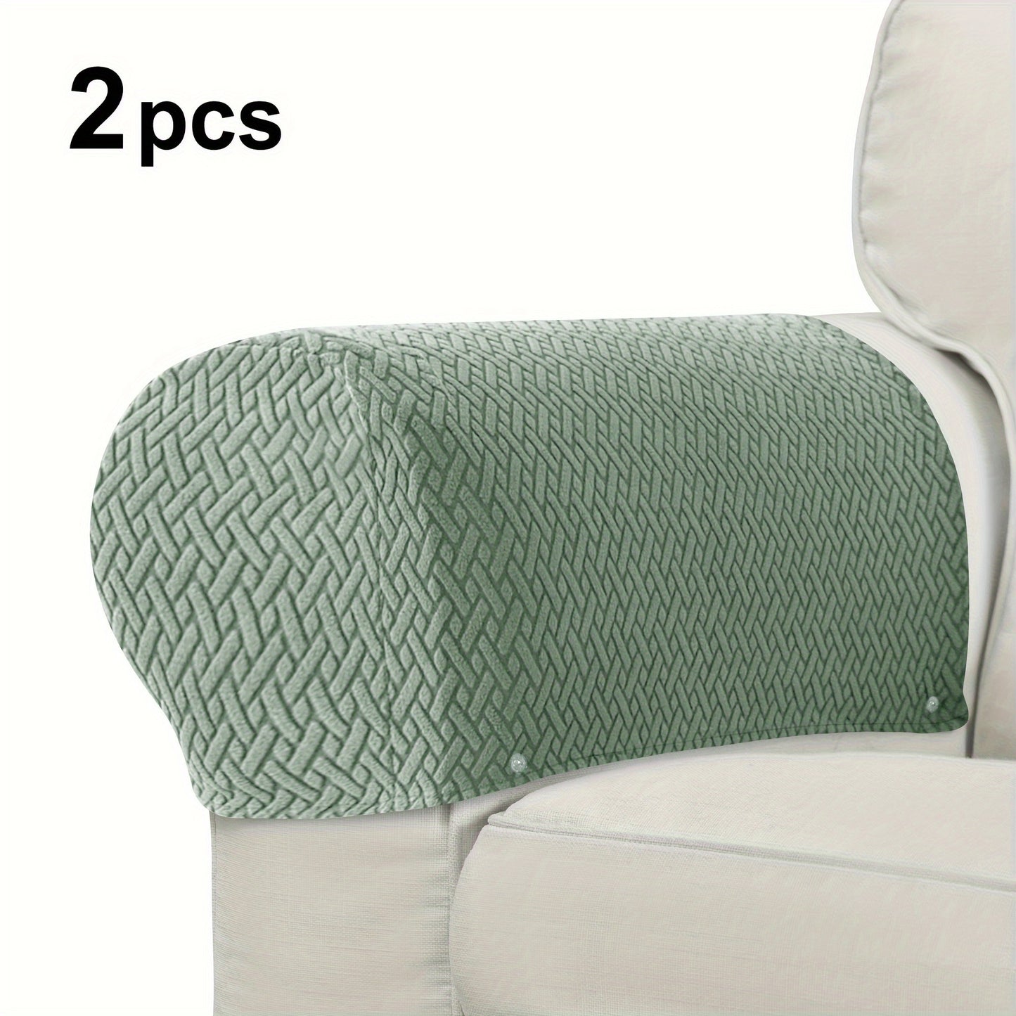 Zamonaviy Jakard Armrest Qoplamalari - 2 dona Stretch Slipcover to'plami, Mashinada yuvish mumkin, Sirpanmas grip dizayni, Mebelni himoya qiluvchi.