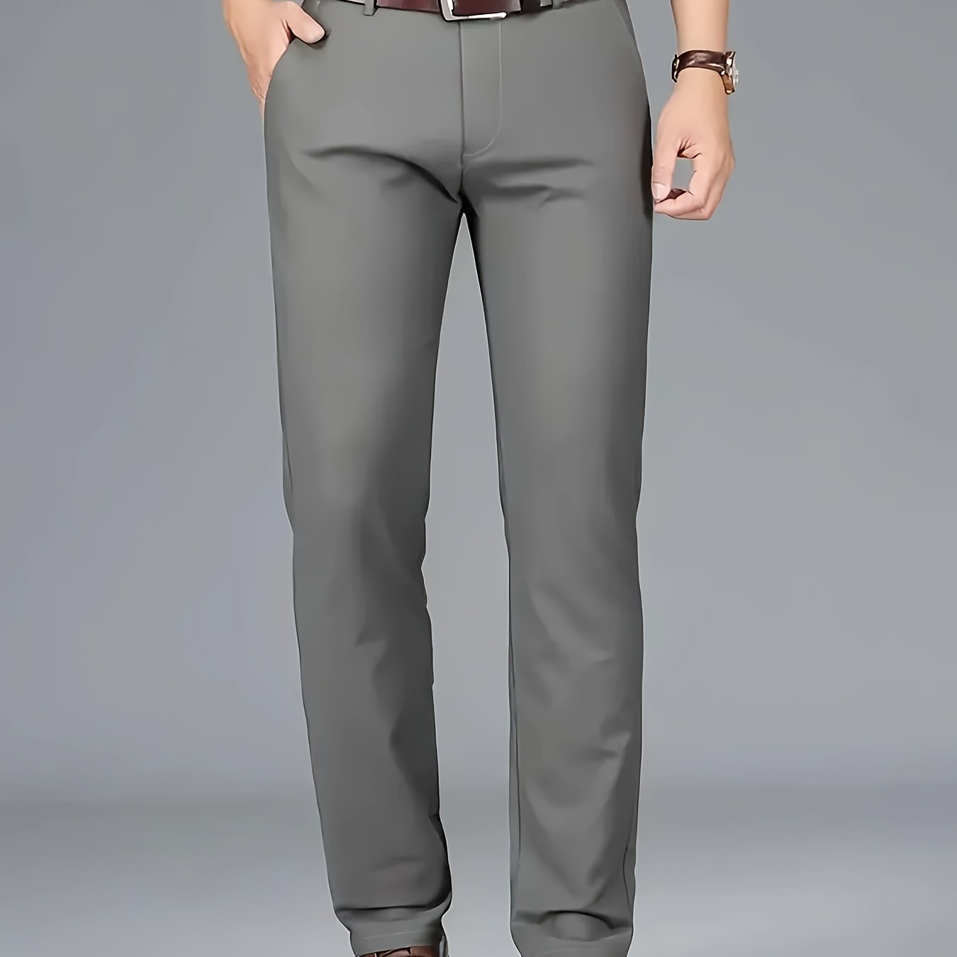 Men's versatile casual formal pants with a classic design and comfortable fit, perfect for casual or business wear.