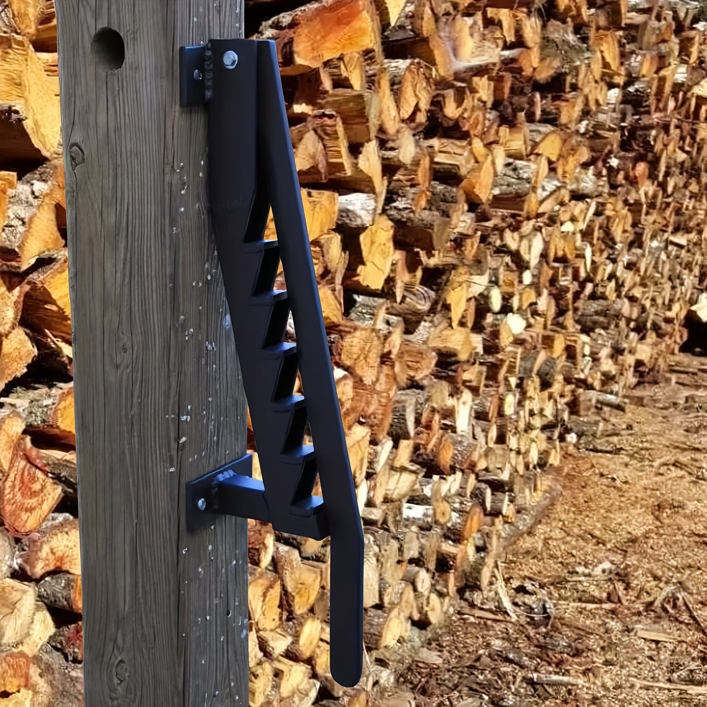 Firewood Splitter Kit: Mounts on Wall with Gloves and Storage Bag Included - Made of Strong Cast Iron, Ideal for Camping and Yard Work