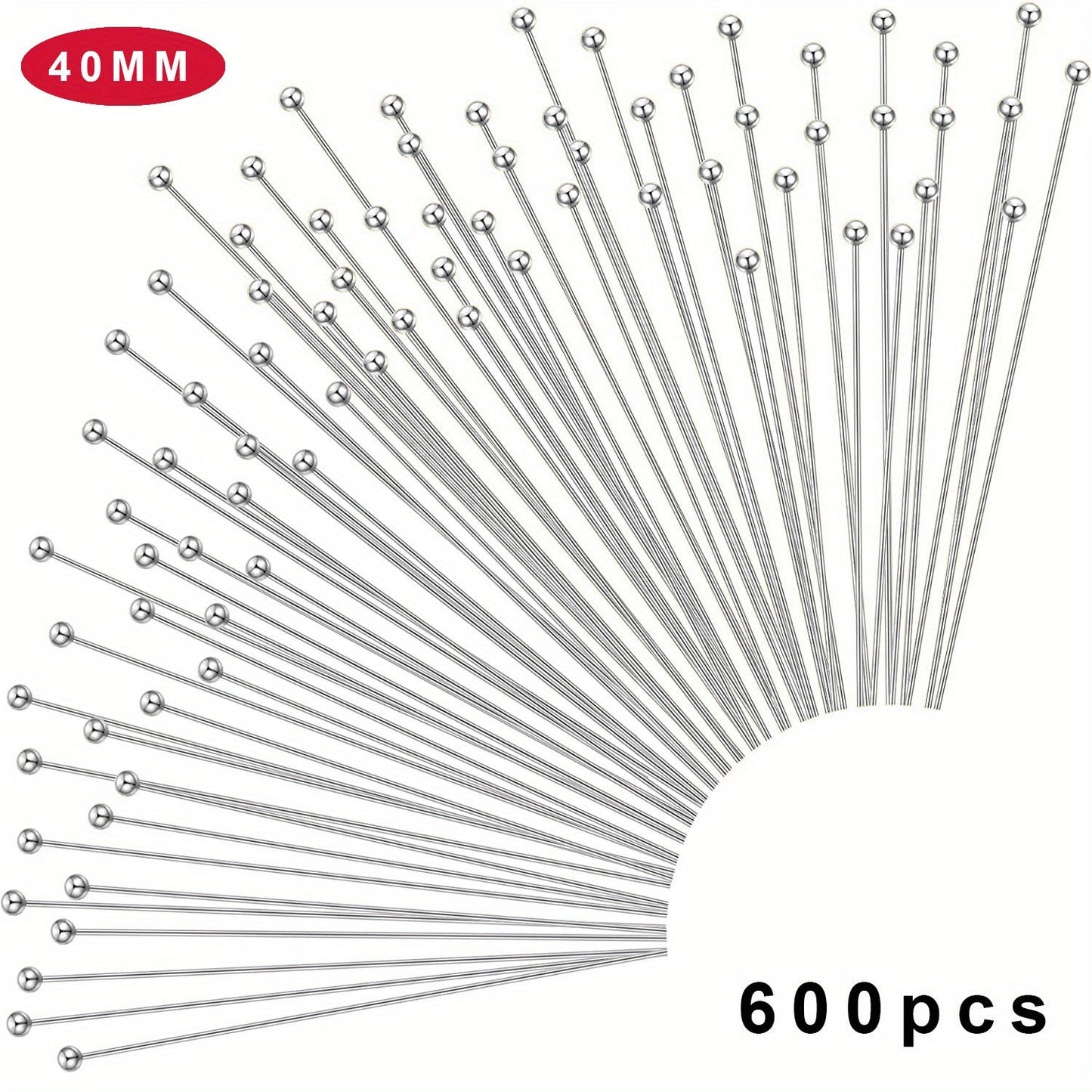 Набор из 600 медных булавок с шариковыми головками, 16-35 мм, для серег, браслетов и рукоделия - идеально подходит для проектов по созданию модных украшений.