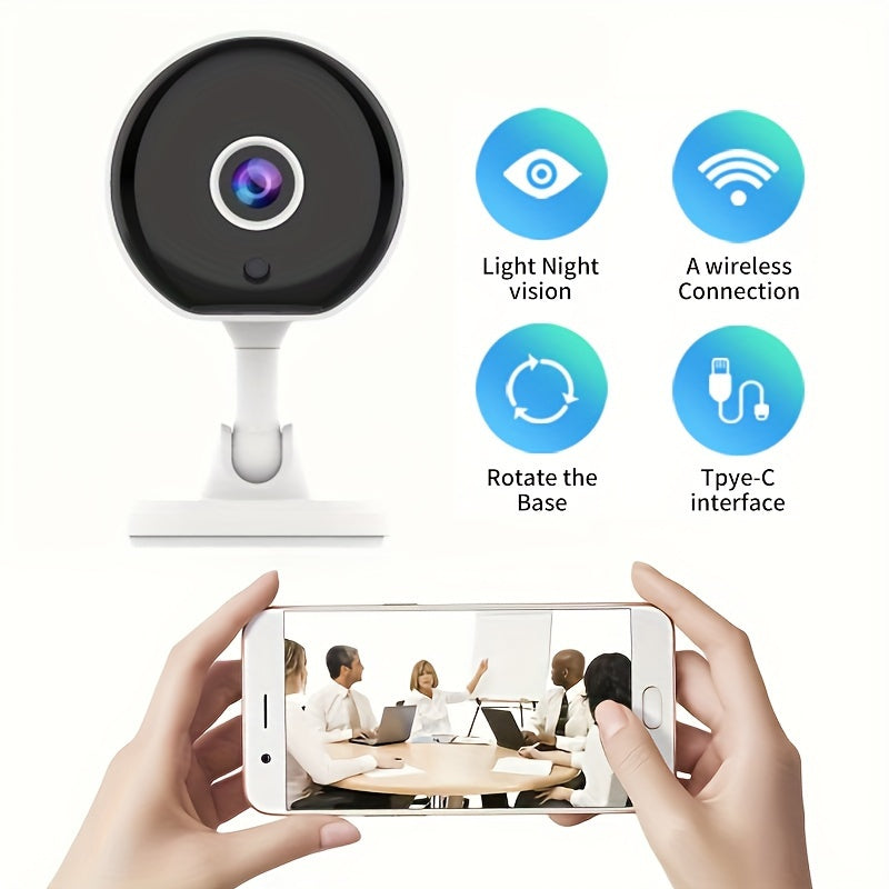 Wireless Smart Home Security Camera with 2.4G WiFi, Remote Viewing, Night Vision, Monitoring capability, No SD Card Required. Ideal for Christmas, Halloween, Thanksgiving presents.