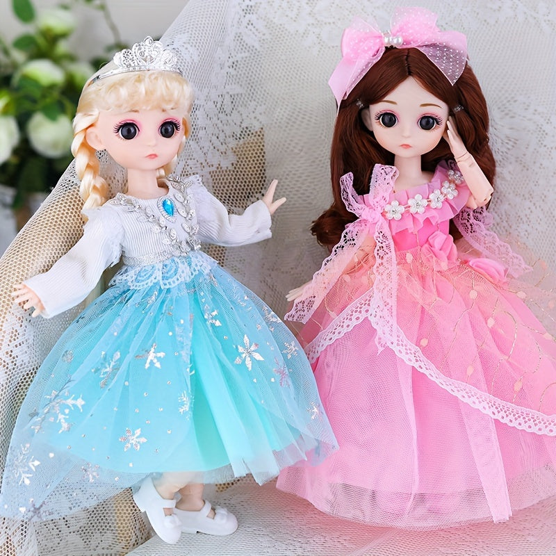 29.97cm Fashion Doll Set with Pink & White Outfits - Cute Surprise Doll in Mixed Colors, Durable ABS Resin - Includes Doll Skirt & Party Attire - Ideal Birthday Gift for Girls & Doll