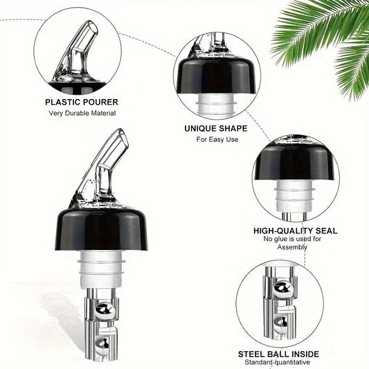 6-Pack of 30ML Automatic Measure Liquor Pourers for Home Bar Tools.