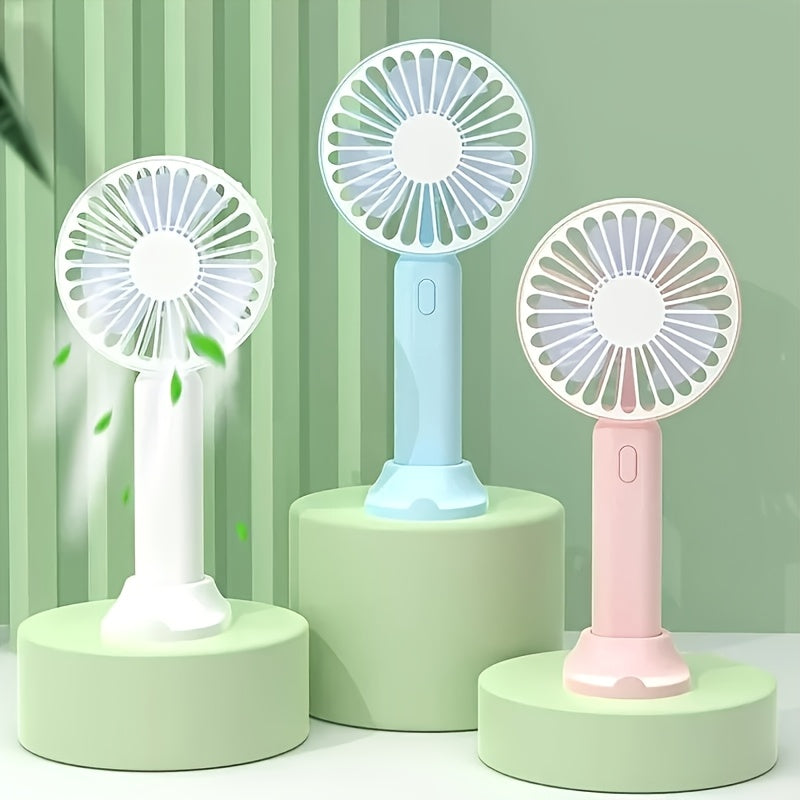 TOOP Portable Handheld USB Mini Fan with Phone Holder is a convenient and versatile personal fan with a high-speed feature, button control, and durable plastic construction suitable for indoor and outdoor use. With air circulation recommended, it