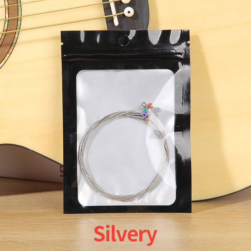 Nickel-coated steel electric guitar strings produce brilliant sound quality in a set of six.