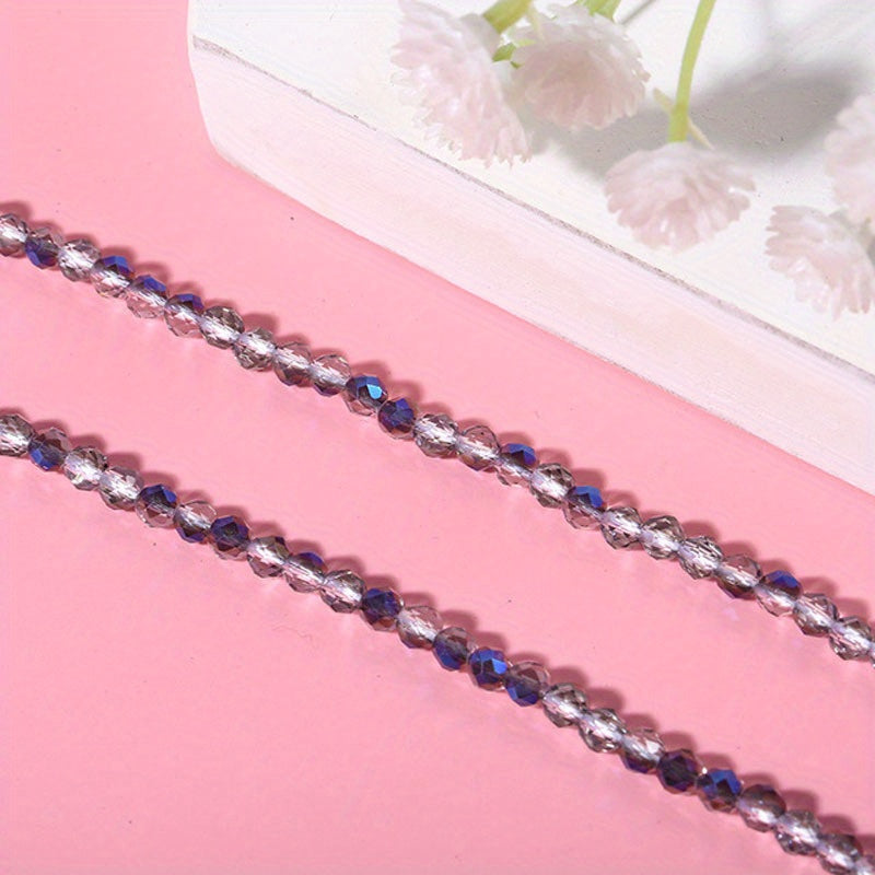 Set of 950/620 pieces of 2mm and 3mm Loose Spacer Faceted Faux Crystal Glass Beads for Making Bracelets and Jewelry