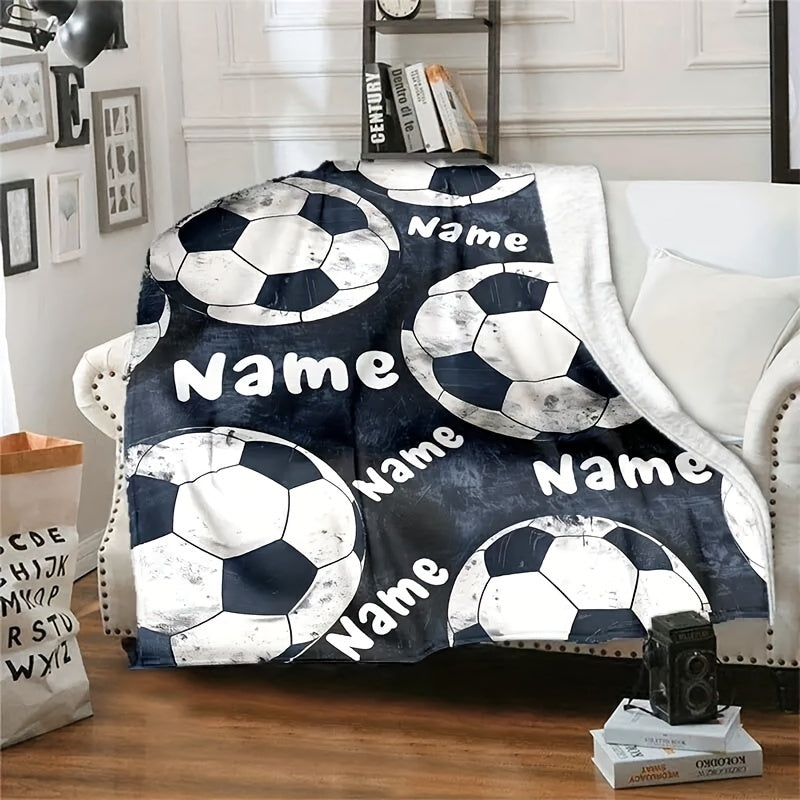 Upgrade your gift-giving game with a Custom Text Football Print Flannel Blanket. This cozy and personalized throw is the perfect Christmas gift for your son and grandson. Whether they use it on the couch, bed, during travel, camping, in the living room