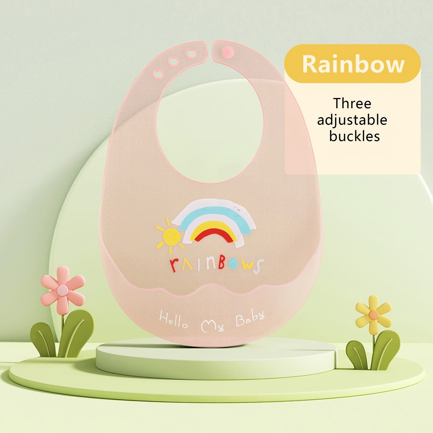 Ultra-thin silicone baby bib for babies and toddlers, extra soft, durable, and waterproof.