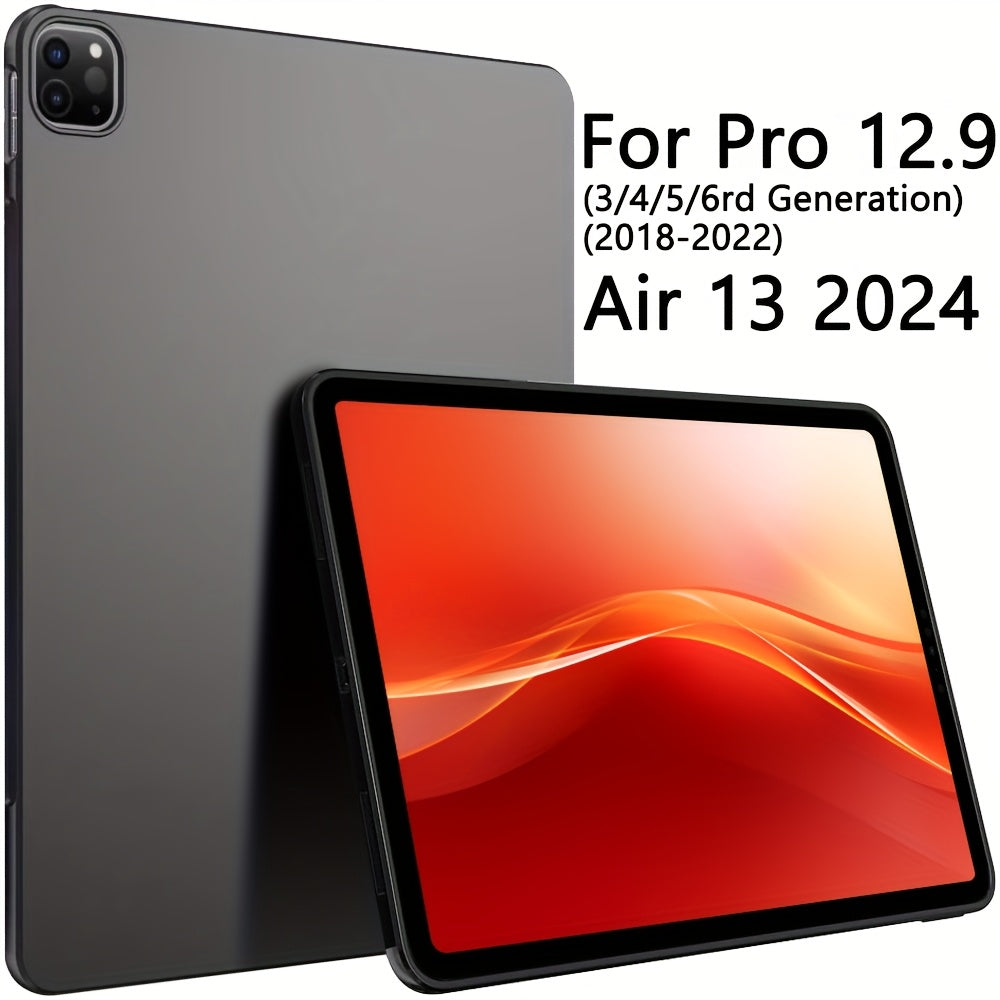 Мягкий TPU чехол для iPad Pro и Air (2024) - Устойчивый к отпечаткам пальцев и царапинам, нескользящий, легкий, совместимый с беспроводной зарядкой