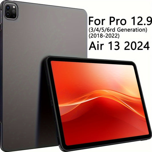 iPad Pro va Air (2024) uchun yumshoq TPU orqa qopqoq - barmoq izlari va chizishlarga qarshi, sirpanmaydigan, engil, simsiz zaryadlashga mos keladi