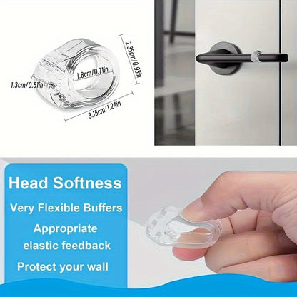 6 silicone O-ring door stoppers prevent wall damage in bathrooms and toilets without the need for drilling.