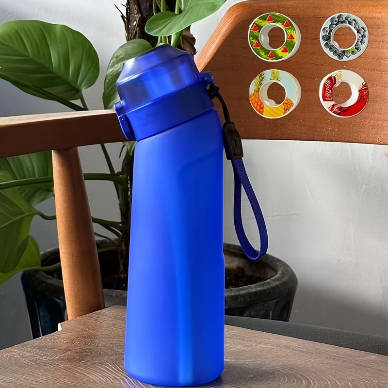 Leak-proof 750ml fruit flavor water bottle with straw for outdoor activities, BPA-free and portable.