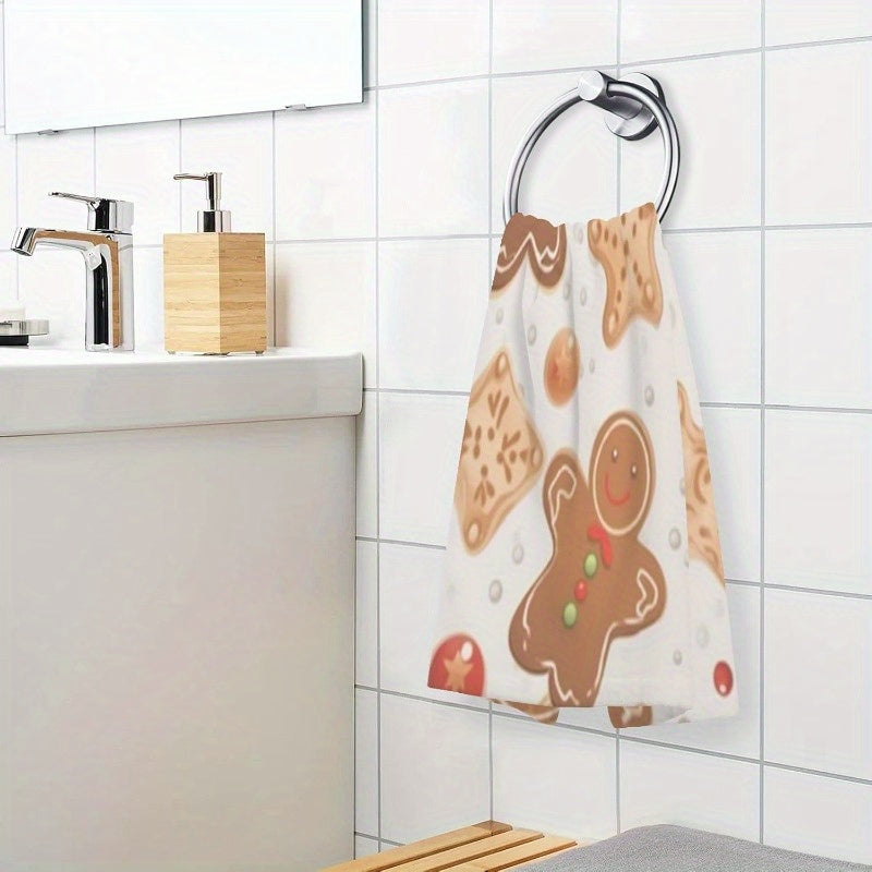 This set includes 1 Christmas kitchen towel that measures 45.72 X 66.04 cm. It is safe for skin and perfect for family dinners, gatherings with friends, and couples. The towel is reusable and features a festive gingerbread man design.