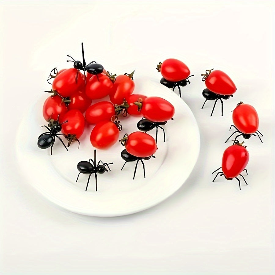 36 Ant-shaped toothpicks for snacks, cakes, and desserts, reusable plastic forks